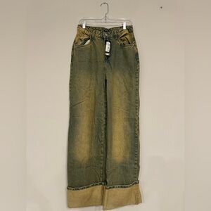 Boohoo Tall Wide Leg Vintage Wash Jeans